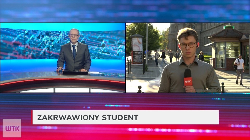 Student z zakrwawioną głową na poznańskiej uczelni. Został zabrany do szpitala